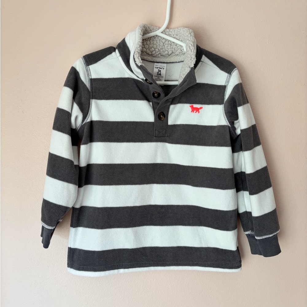 Carter's Gray and White Sweatshirt Cozy and Stylish